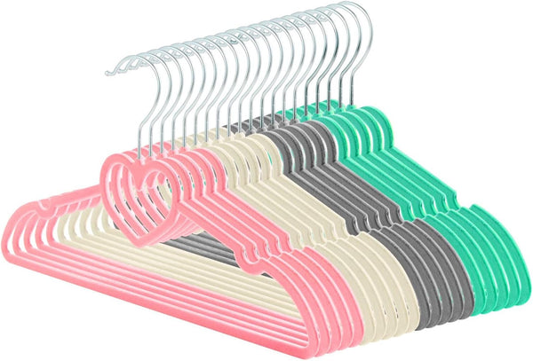 Velvet Hangers 20 Pack, 16" Non Slip Adult Hangers, Slim Clothes Hanger with 360 Degree Swivel Hook - Durable & Cute for Coats, Shirts, Dress (Mix