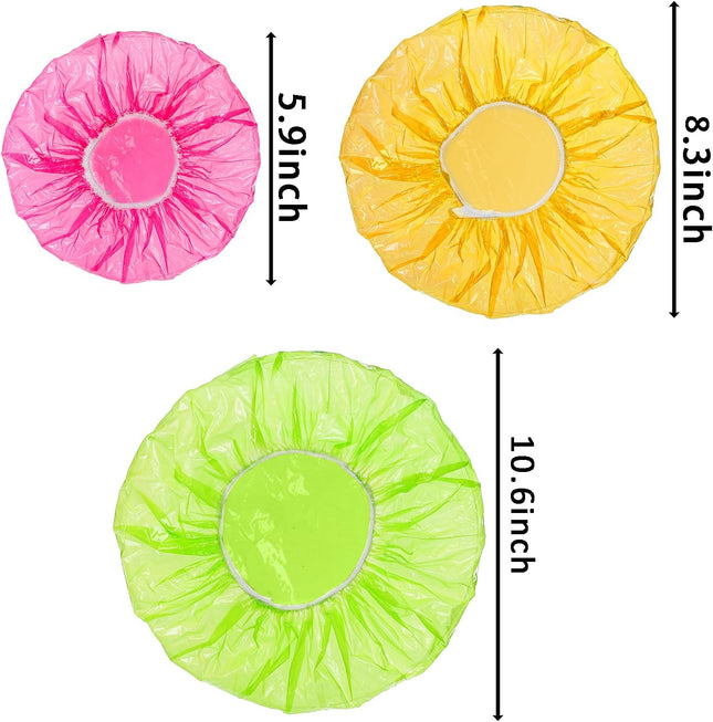 SOUJOY 240 Pieces Elastic Food Storage Covers, 3 Size Reusable Fresh Keeping Bags, Plastic Stretch Adjustable Wrap Bowl 