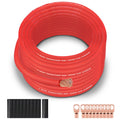 8 Gauge Wire (50FT Black) SGANGCAR True Spec Power Ground Wire Cable with 10 Lugs, 10 Heat Shrink Wrap,Copper Clad Aluminum Cca,For