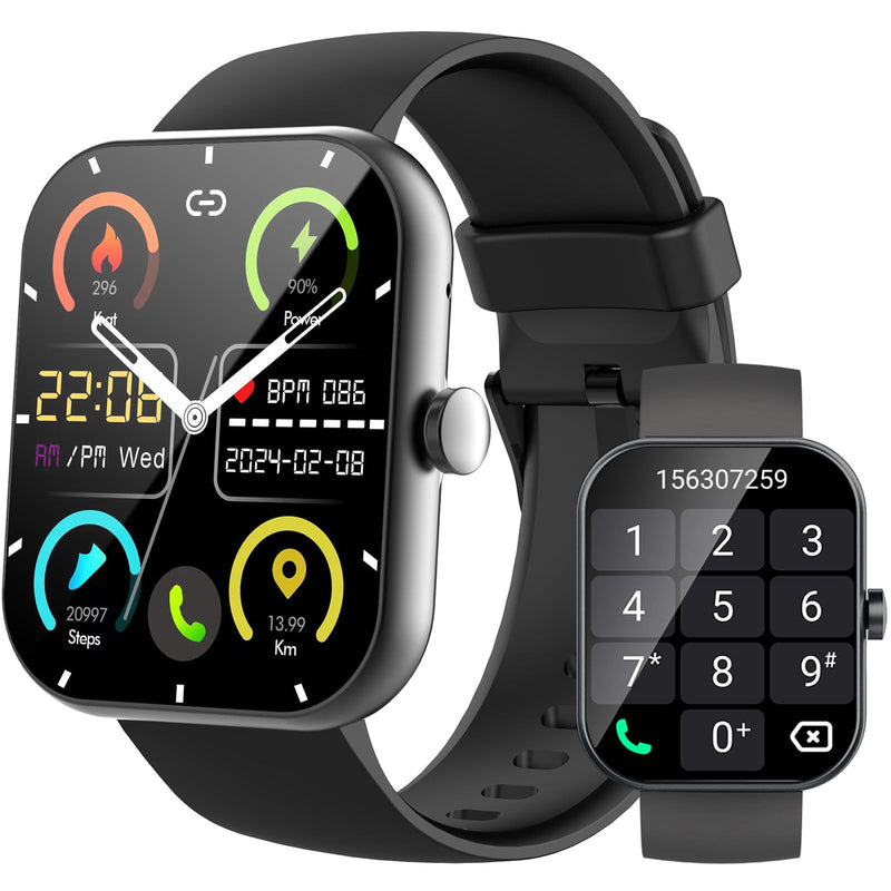 Smart Watch for Men Women(Answer/Make Calls), 1.96" HD Smartwatch, Fitness Tracker with 110+ Sport Modes, IP68 Waterproof, Heart Rate/Sleep/Step