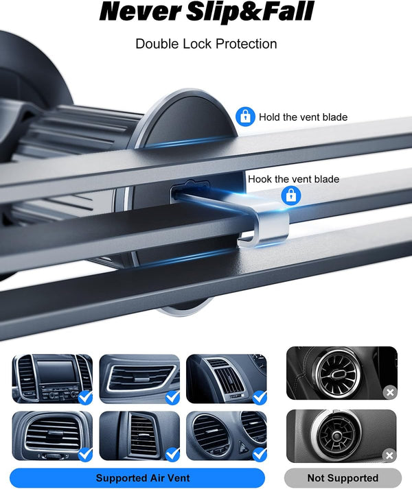 [Military-Grade] Magnetic Phone Holder for Car [Upgraded Strongest Magnet Power] Car Magnet Phone Mount, Air Vent Hands-Free Mag-Safe Cell Phone