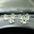 Luminous Cow Car Dashboard Decor, 6PCS Cute Cow Dash Decorations, Rear View Mirror Ornament, Interior Accessories