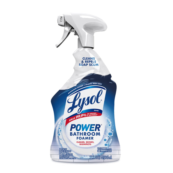 Lysol Power Foaming Bathroom Cleaner, Multipurpose Cleaner for Showers, Bathtubs, Sinks, Disinfectant Spray Kills 99.9% of Germs, Zero Bleach