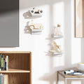 SRIWATANA Mini Floating Shelves Wall Mounted, 4 Inches Wood Shelf for Home Decor and Storage Set of 4, Mini Display Shelf for Bedroom, Bathroom,