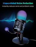 Gaming Microphone, USB Computer Microphone for PC, Mac, PS4/5, Condenser Podcast Mic for Studio Recording, Youtube, Streaming, with Headphone