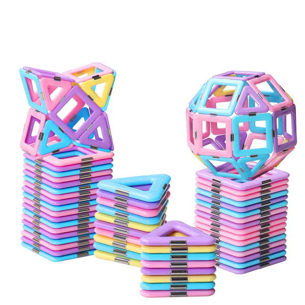 Magnetic Tiles Toys for 3 4 5 6 7 8+ Year Old Boys Girls Upgrade Macaron Castle Blocks Building Set for Toddlers STEM Creativity/Educational Toys