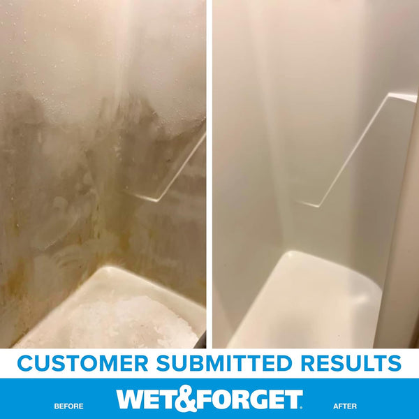 Wet & Forget Shower Cleaner Spray Multi-Surface Weekly Application Requires No Scrubbing, Bleach-Free Formula, Ready to Use, Fresh Scent, 3 Months