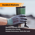 DEX FIT Nitrile Work Gloves FN330, 3 Pairs, 3D-Comfort Stretchy Fit, Firm Grip, Thin & Lightweight, Touch-Screen Compatible, Durable, Breathable &