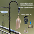 Upgraded Bird Feeding Station Kit,Deck Railing Mounted Birds Feeder Pole for Balcony with 3 Hooks,Bird Bath,Metal Mesh Tray and Suet