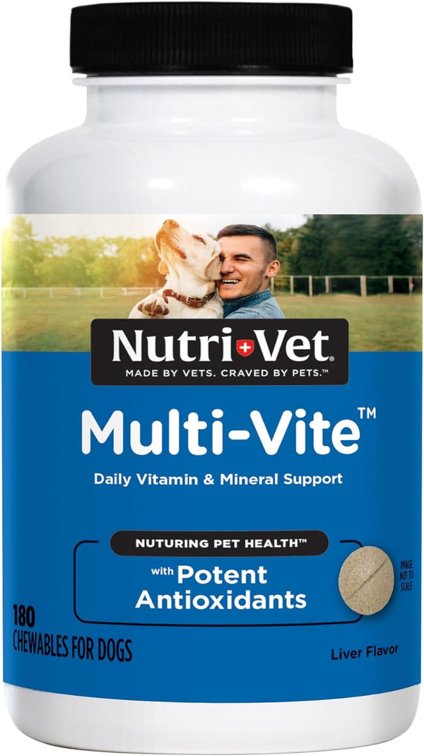 Nutri-Vet Multi-Vite Chewables for Adult Dogs, Daily Multivitamin & Mineral Supplement for Overall Health, Immune Support, and Balanced Nutrition,
