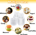 50 Pack Clear Cups with Lids,6 Oz Plastic Disposable Cups with Flat Lids(No Hole),Crystal PET Dessert Party Cups for Smoothy'S,Ice