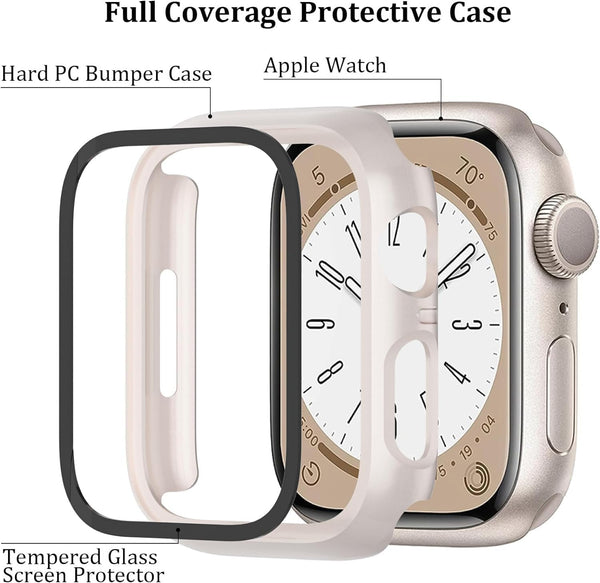 6-Pack Case Compatible with Apple Watch 40Mm Series SE 2Nd Gen 6 5 4 with Tempered Glass Screen Protector, QCKANLJ Ultra-Thin Hard PC Full