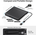 External CD/DVD Drive for Laptop, USB 3.0 CD Burner +/-RW CD ROM External DVD Drive Portable DVD Player for Laptop Desktop PC Apple Mac Windows