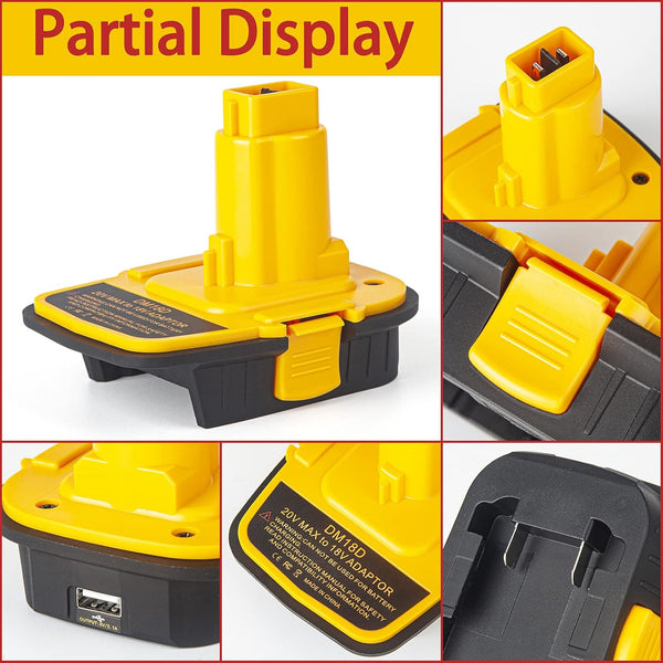 DM18D Converter for Dewalt 18V to 20V Battery Adapter,For Milwaukee M18 18V Batteries Adapter, Convert to Dc9096,Fit for Dewalt 18V XRP Ni-Cad