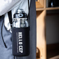 34oz tea bottle with infuser - Large Capacity Glass Water Bottle, With Time Mark, Stainless Steel Tea Strainer,Sleeve, BPA Free,For hot or cold