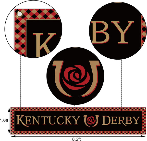 Kentucky Fence Banner Run for the Roses Horse Racing Themed Party Photo Booth Backdrop Outdoor Decoration