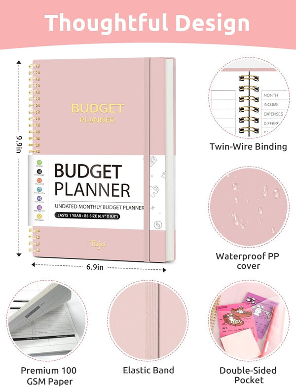 Budget Planner - Monthly Budget Book with Expense Tracker Notebook, Undated Bill Organizer & Finance Planner to Take Control of Your Money,