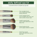 Ecotools Daily Defined Eye Brush Kit, Makeup Brushes for Liquid, Powder, & Cream Eyeshadow & Eyeliner Application, Eco-Friendly Eye Brushes,