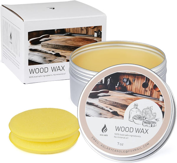 7Oz Beeswax for Cutting Boards, Wood Butter Cutting Board Wax - Natural Wood Conditioner,Food Grade Wood Wax for Butcher Blocks and Wooden