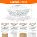 Solar Post Cap Lights Outdoor 6 Pack, 2 Mode Bright Fence Post Solar Lights Outdoor Waterproof, Deck Fence Post Cap Light Solar Powered for 4X4
