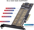 Dual M.2 PCIE Adapter for SATA or PCIE Nvme SSD with Advanced Heat Sink Solution,M.2 SSD NVME (M Key) and SATA (B Key) 22110 2280 2260 2242 2230