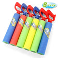 Water Guns Shooter 6 Pack, Super Foam Soakers Blaster Squirt Guns, Pool Noodles Toy with Plastic Handle Summer Swimming Beach Garden Fighting