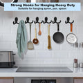 Kruodop 10 Pack Wall Hooks Wall Mounted Coat Hooks for Hanging Heavy Duty, Black Towel Hooks, Metal Double Coat Hanger with Screws Cup Retro for