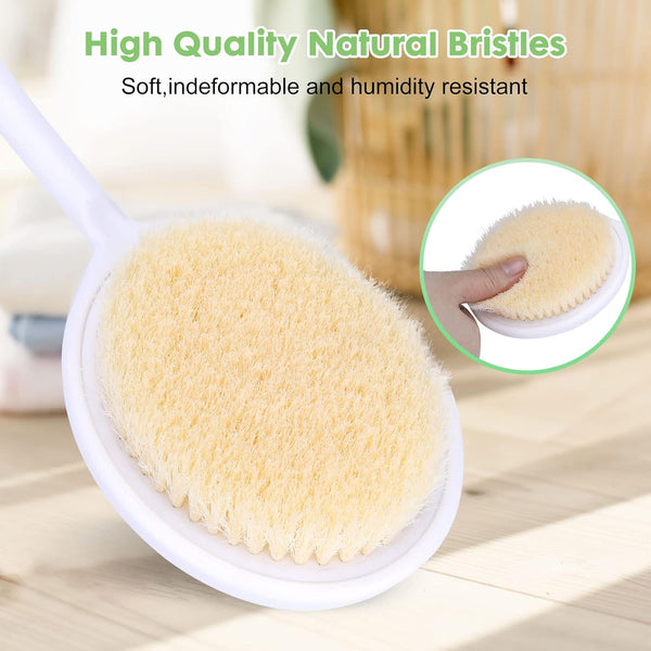 27.5â Back Bath Brush with Long Curved Long Handle,Shower Brush with U-Shaped for Cleaning,Body Scrubber for Elderly,Disabled,