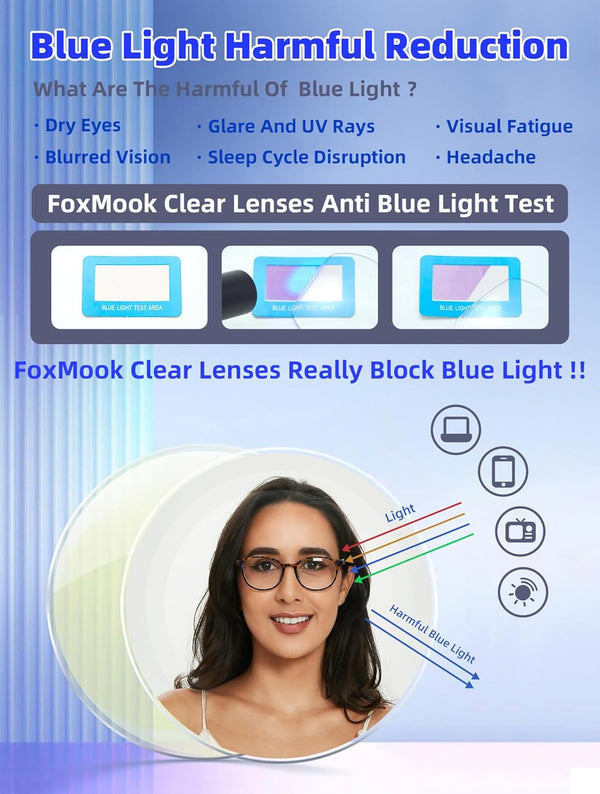 Blue Light Blocking Glasses round Women Men Computer Glasses anti Eye Strain/Uv/Glare Gaming Glasses