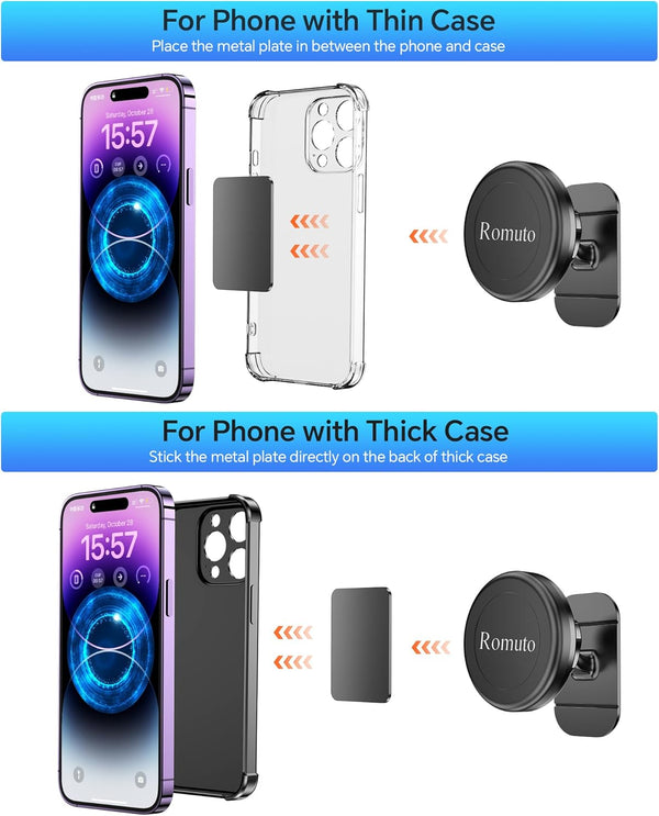 ã2-PackãMagnetic Phone Holder for Car, [Strong Magnet] Magnetic Phone Mount for Car [ 4 Plate] Iphone Magnetic Car Phone Holder Mount for Cell