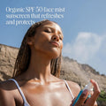 COOLA Organic Sunscreen SPF 50 Sunblock Face Mist, Dermatologist Tested Skin Care for Daily Protection, Vegan and Gluten Free, Natural Fragrance,