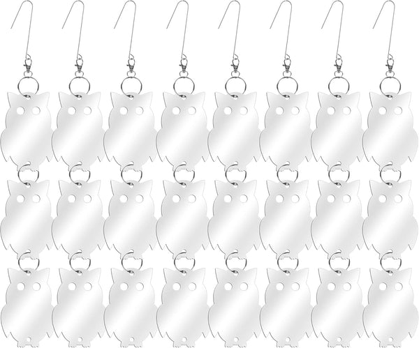 XPCARE 24PCS Bird Scare Devices - Owl Shape Bird Reflective Discs - Highly Reflective Double-Sided Bird Reflectors - to Scare Woodpecker Pigeon