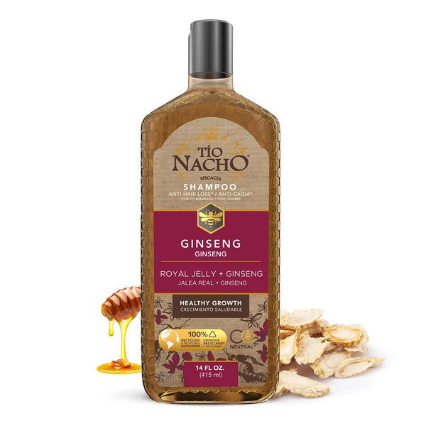 Tio Nacho Shampoo with Ginseng, Royal Jelly, Aloe Vera & Jojoba, Strengthening Hair Care to Reduce Loss & Breakage, Revitalizing, Nourishing