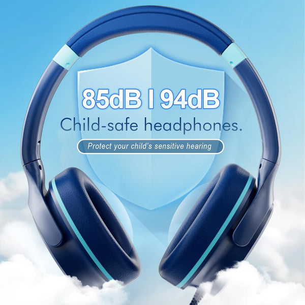 Kids Headphones with Safe 85Db/94Db Volume Limiter for Child/Teens, Foldable HD Stereo Sound Headset for Kindle Kids/Fire Tablet/Ipad/Laptop,
