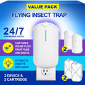Flying Insect Trap, Compatible with ZEVOM364A Refill, 2 Plug-In Base + 2 Cartridge