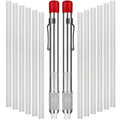 Mudder 2 Pieces Soapstone Pencil Holders round Soapstone Marker Chalk Pencil with 12 Pieces Refills for Welding Tools and Markers Removable