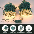 ODEETRONIC Christmas Lights, 21.63Ft 100 Count Incandescent Clear Christmas Lights, UL Certified Outdoor Christmas Mini Light Connectable, Green