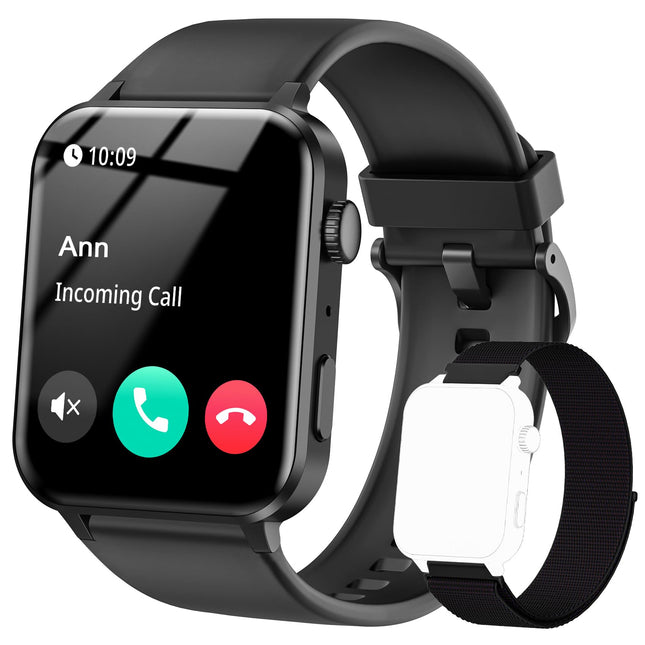 IOWODO Smart Watch for Men Women - 1.85''HD Screen with Make and Answer Calls, with AI Voice Assistant, Spo2/Heart Rate/