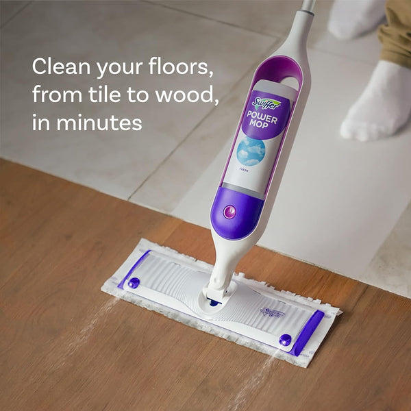 Swiffer Power Mop Refill Solution, Floor Cleaner for Mopping Tile, Vinyl, Laminate, Wood in Home, Bathroom, Kitchen, All Purpose Multi-Surface