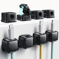 Cord Organizer Holder, 8 Pack Magnetic Desk Cable Clips Management, Hide Phone Charging Cable Keeper, Strong Adhesive Wire Charger Holder for