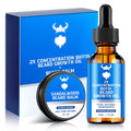 Beard Growth Oil & Beard Balm - Beard Growth Kit with 2X Concentration Biotin for Men, Natural Ingredients with Argan Oil, Jojoba Oil and Vitamin
