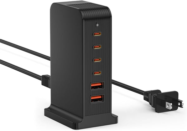 USB C Charging Station 55W,6-Port USB Charger for Multiple Devices,Usb C Fast Charging Hub Compatible with Iphone/Android/Samsung/Tablet,Etc