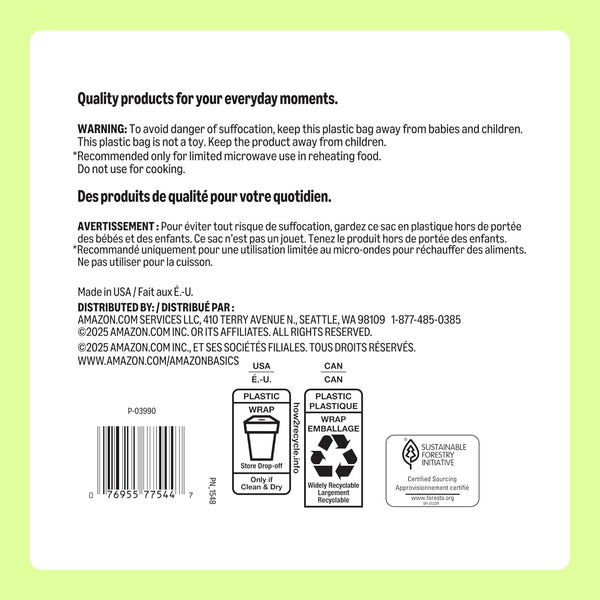 Amazon Basics Everyday Paper Plates, 8.62 Inch, Disposable, 200 Count