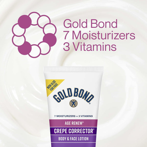 Gold Bond Age Renew Crepe Corrector Body Lotion, Replenishing & Smoothing Formula, Gold Bond Crepe Corrector Body Lotion, 8 oz 8 Ounce (Pack of 1)