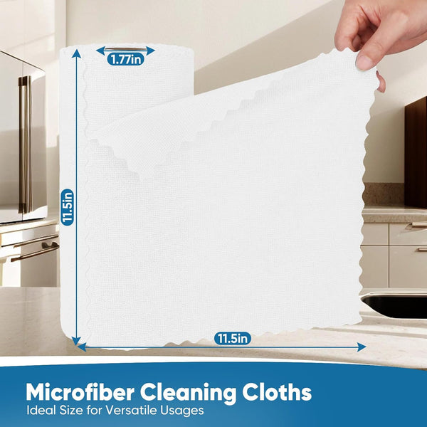 Orighty Microfiber Cleaning Cloths, 75 Sheets Shop Towels, Reusable Paper Towels Shop Rags, Washable Microfiber Towel Roll Cleaning Rags for Cars,