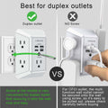 Wall Charger, Surge Protector, QINLIANF 5 Outlet Extender with 4 USB Charging Ports (4.8A Total) 3-Sided 1680J Power Strip Multi Plug Adapter