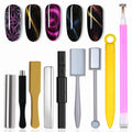 WOKOTO 9Pcs Cat Eye Magnet for Nails Uv Gel Nail Magnets for Gel Polish Magnet Pens Sticks Gradient Designs Tools Nail Art Magnets Pens for Women