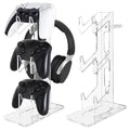 FYY Game Controller Holder 3 Tiers - Universal Dual Stand and Headphone Holder, Acrylic Clear Display Compatible with Nintendo Switch, Xbox, PS5,