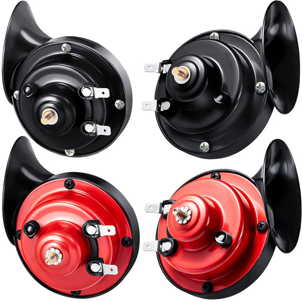 NUENUN 2 Pcs 300 DB Super Loud Train Horn for Truck Train Boat Car Air Electric Snail Single Horn, 12V Waterproof Double Horn Raging Sound Raging