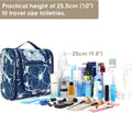 Hanging Toiletry Bag for Women Travel Makeup Bag Organizer Toiletries Bag for Cosmetics Essentials Accessories (Large, Blue Lotus)